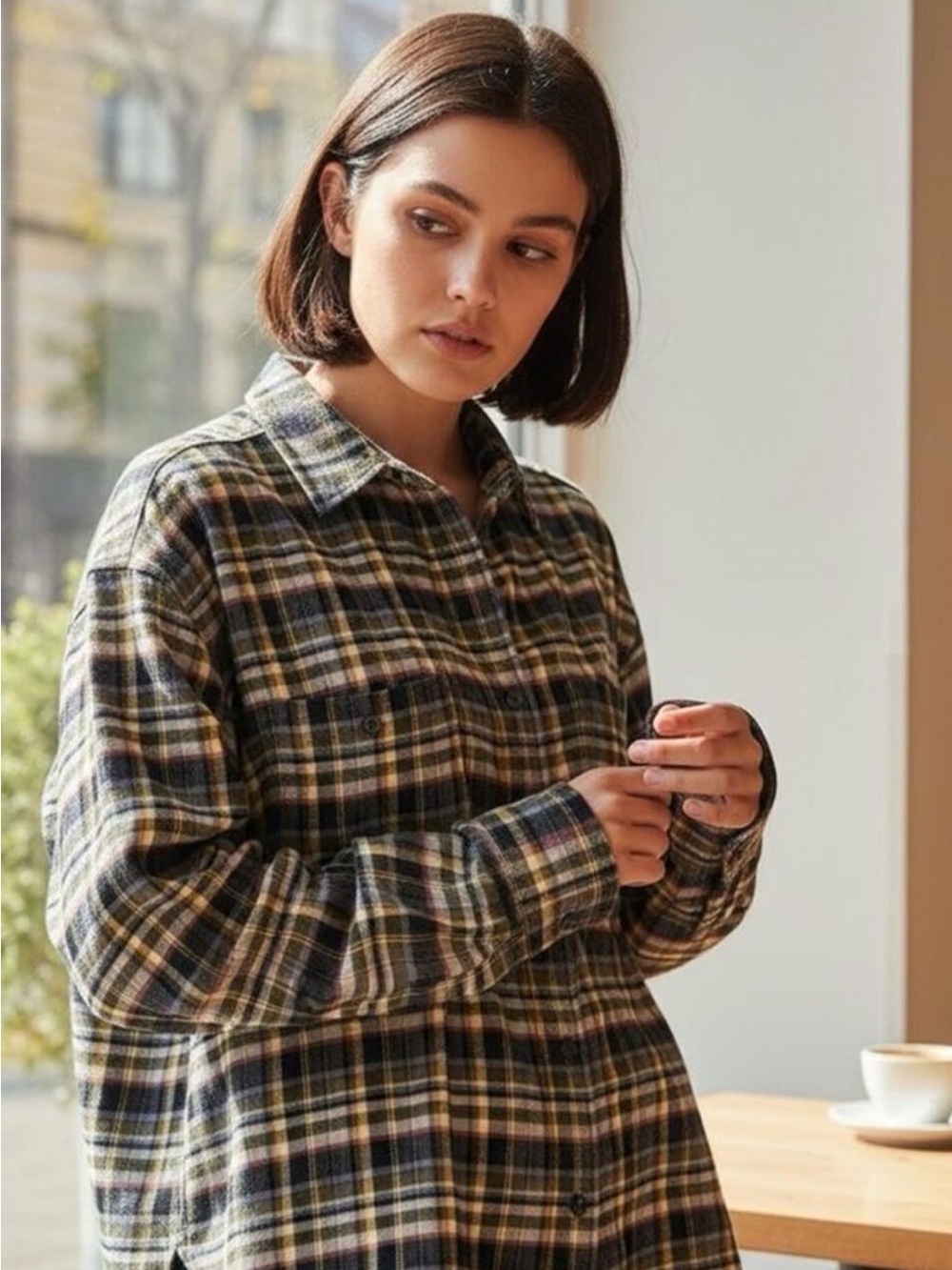 NWT Everlane the Boxy Flannel Shirt in Plaid S Small
